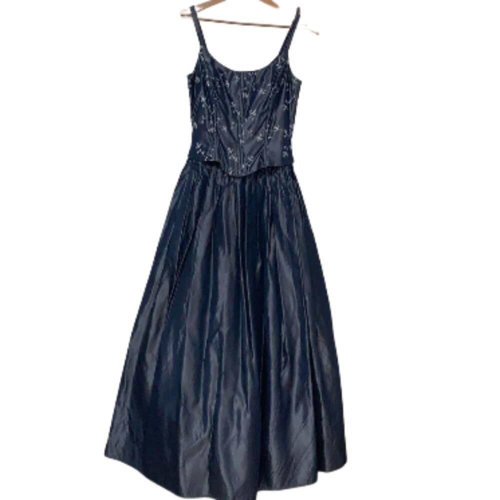 Gunne Sax Jessica McClintock Navy Blue Formal Dress